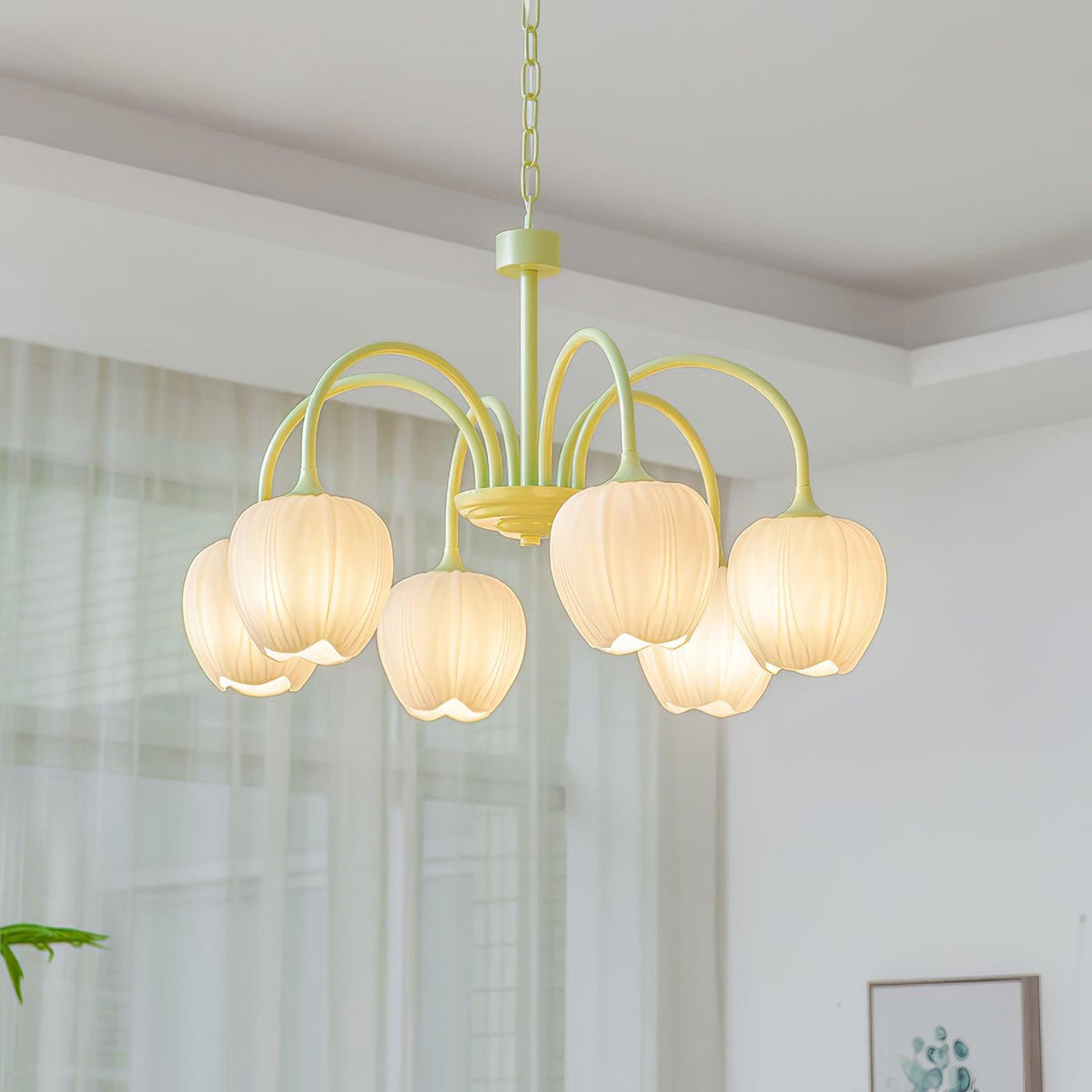 Lustra Lustre Tulipe en Verre Matcha