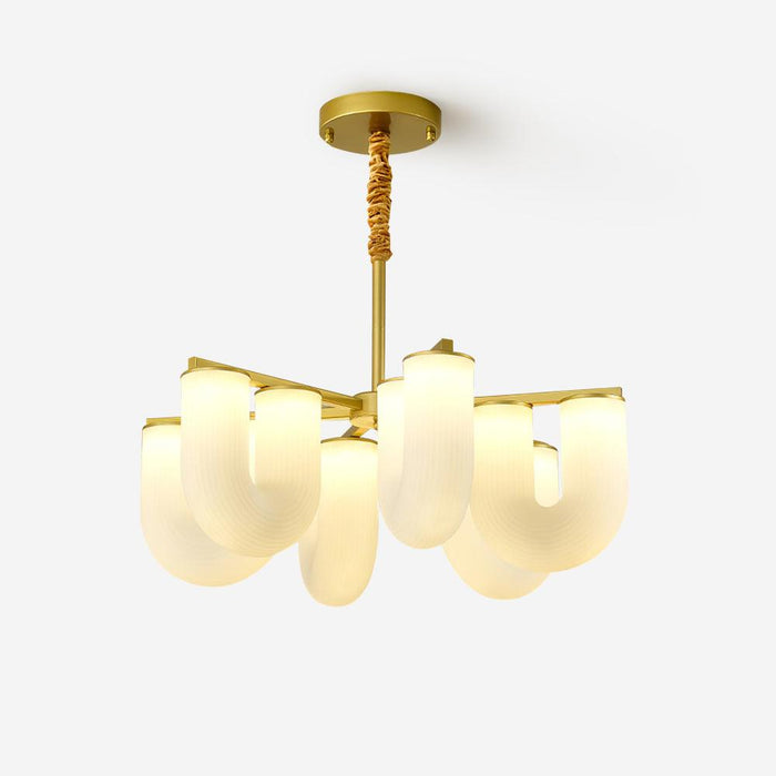 Agatha Lustre en Forme de U Verre Dépoli Tubes en U Laiton Moderne