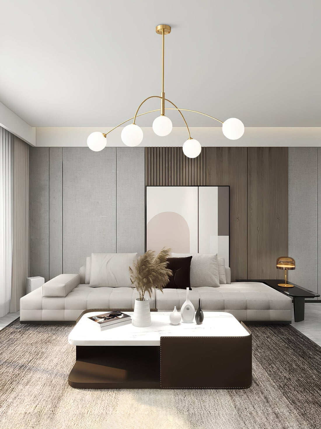 Lustra Lustre Valentina Arc Laiton Élégant