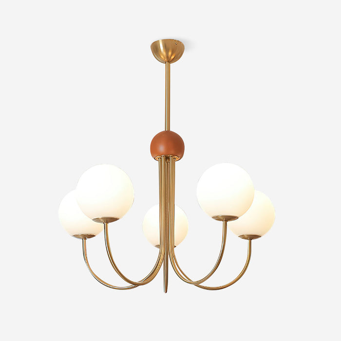 Candil Lustre moderne en laiton et verre globe