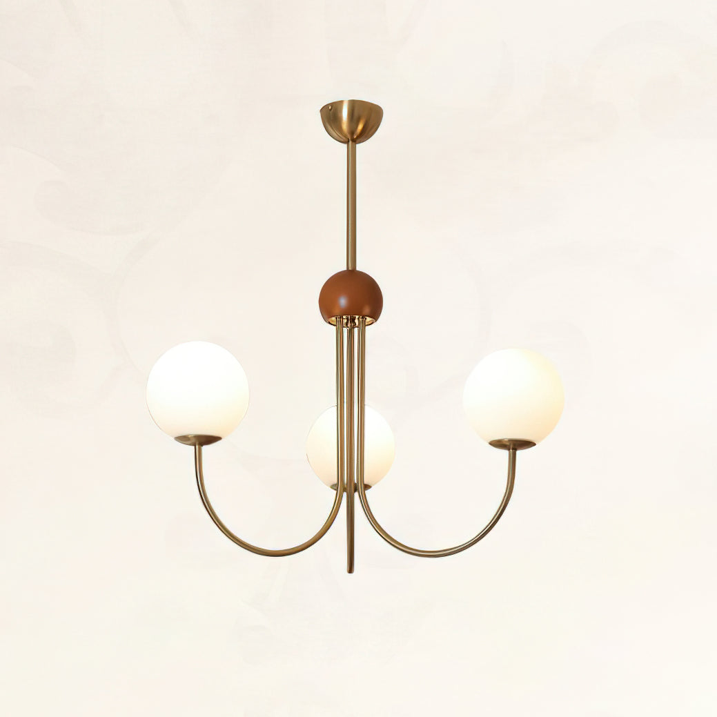 Candil Lustre moderne en laiton et verre globe