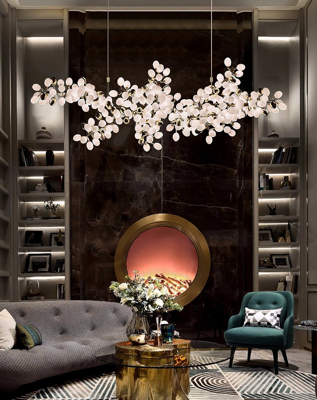 Cithaila Lustre Postmoderne De Luxe En Métal Et Verre