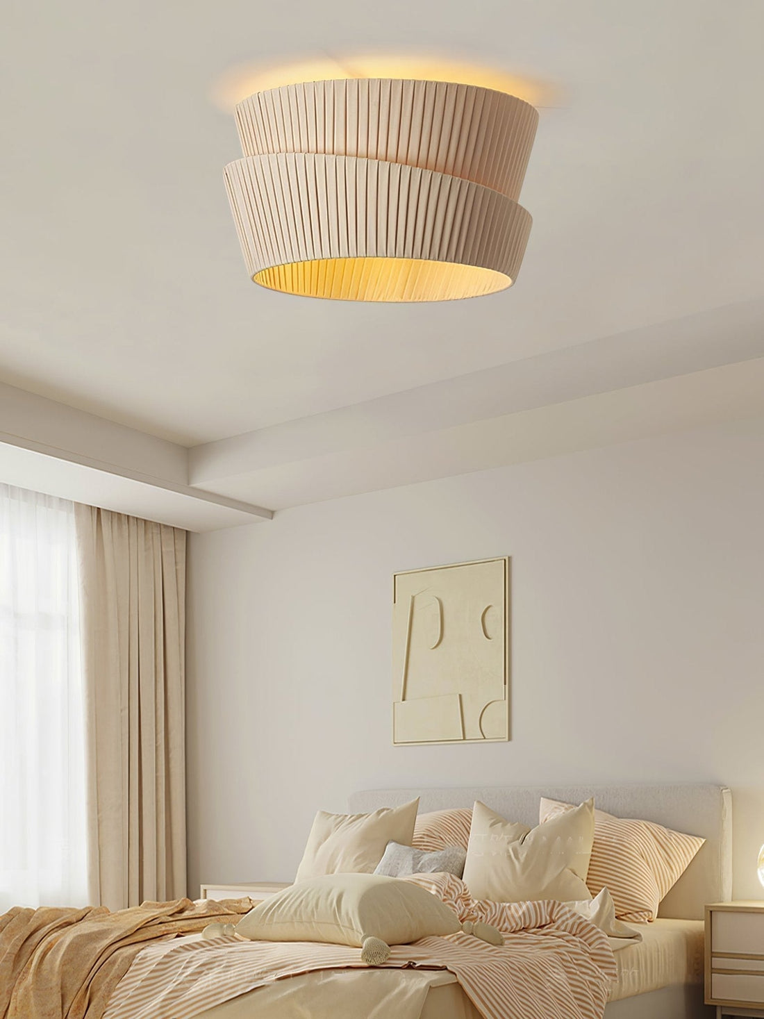 Zethayra Lampe Plafonnier en Tissu Naturel