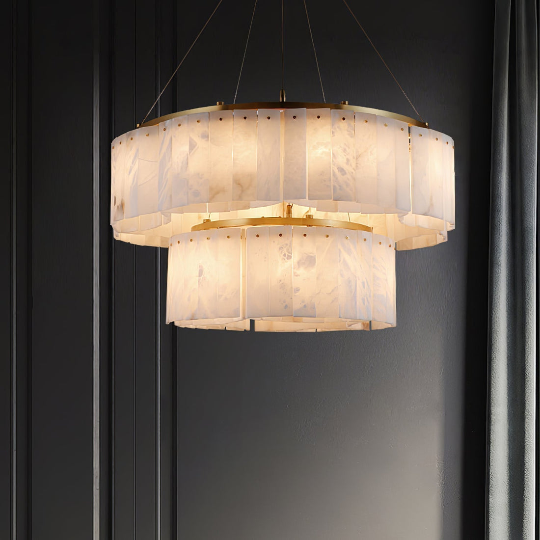 Ilveliel Suspension à Deux Niveaux en Albâtre