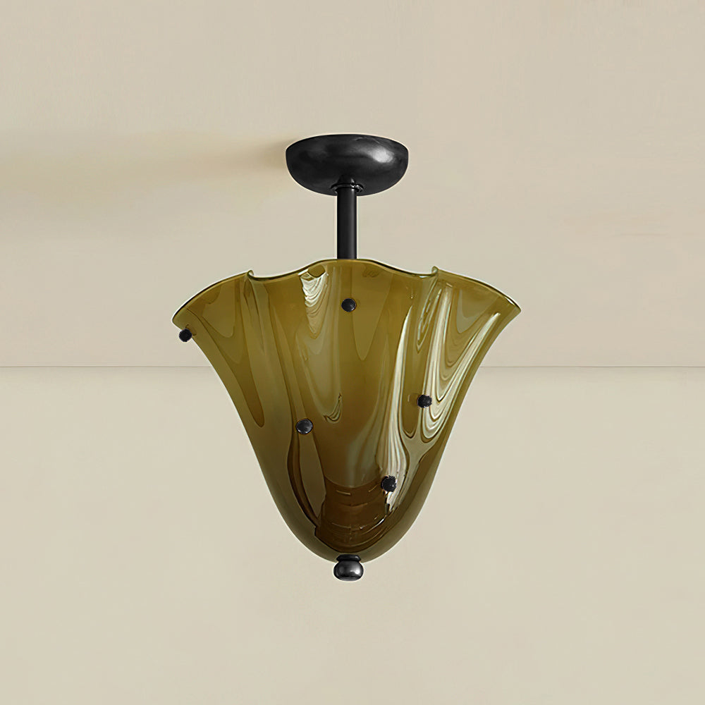 Eldis Lampe Plafond Semi-Encastrée en Verre Murano