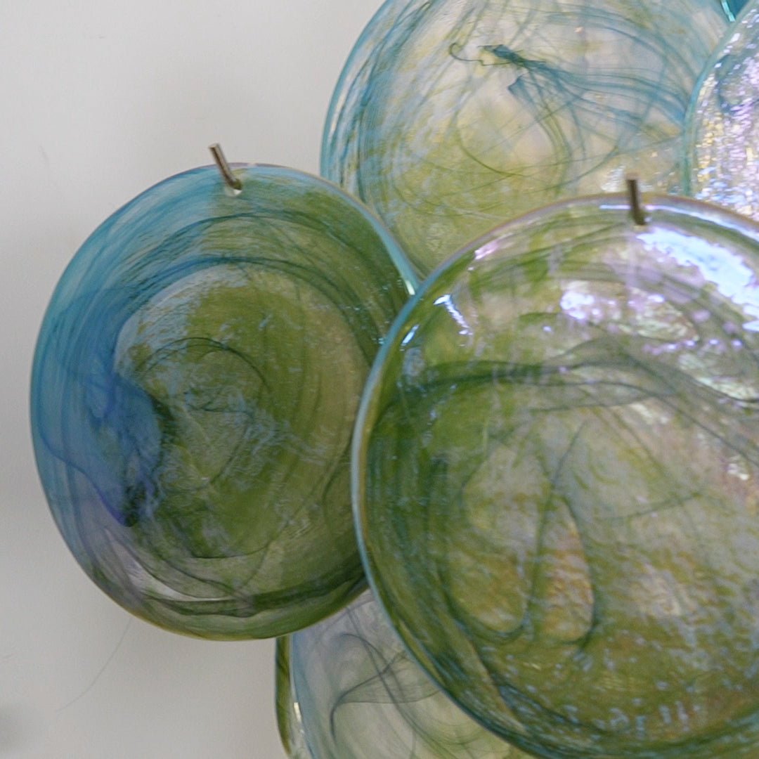 Aurora Lustre Disque en Verre de Murano Vert Nature