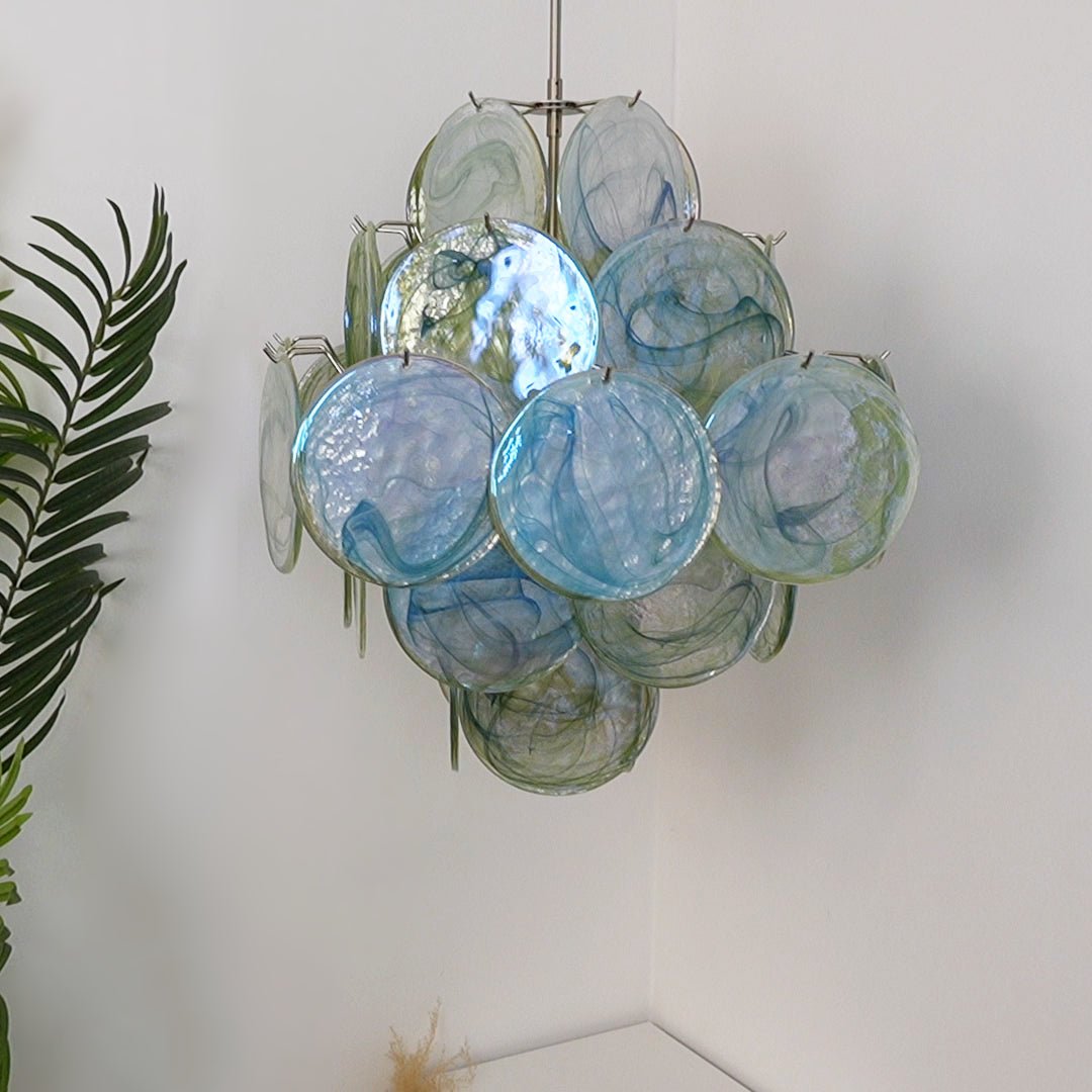 Aurora Lustre Disque en Verre de Murano Vert Nature