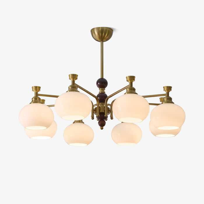 Aursolos Lustre Bois Verre Élégance Traditionnelle