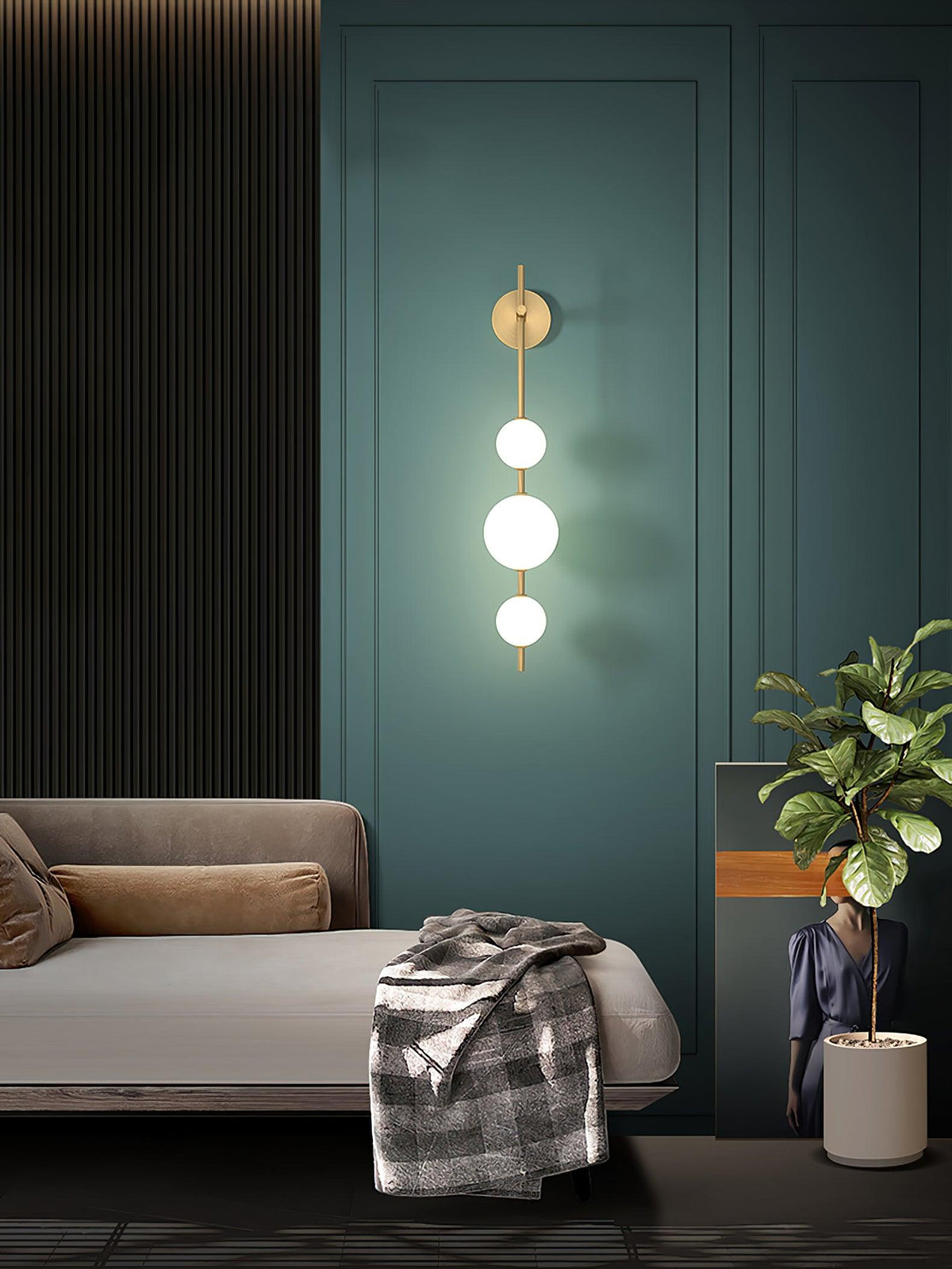Ilraeia Vertical Globe Plug-in Wall Lamp