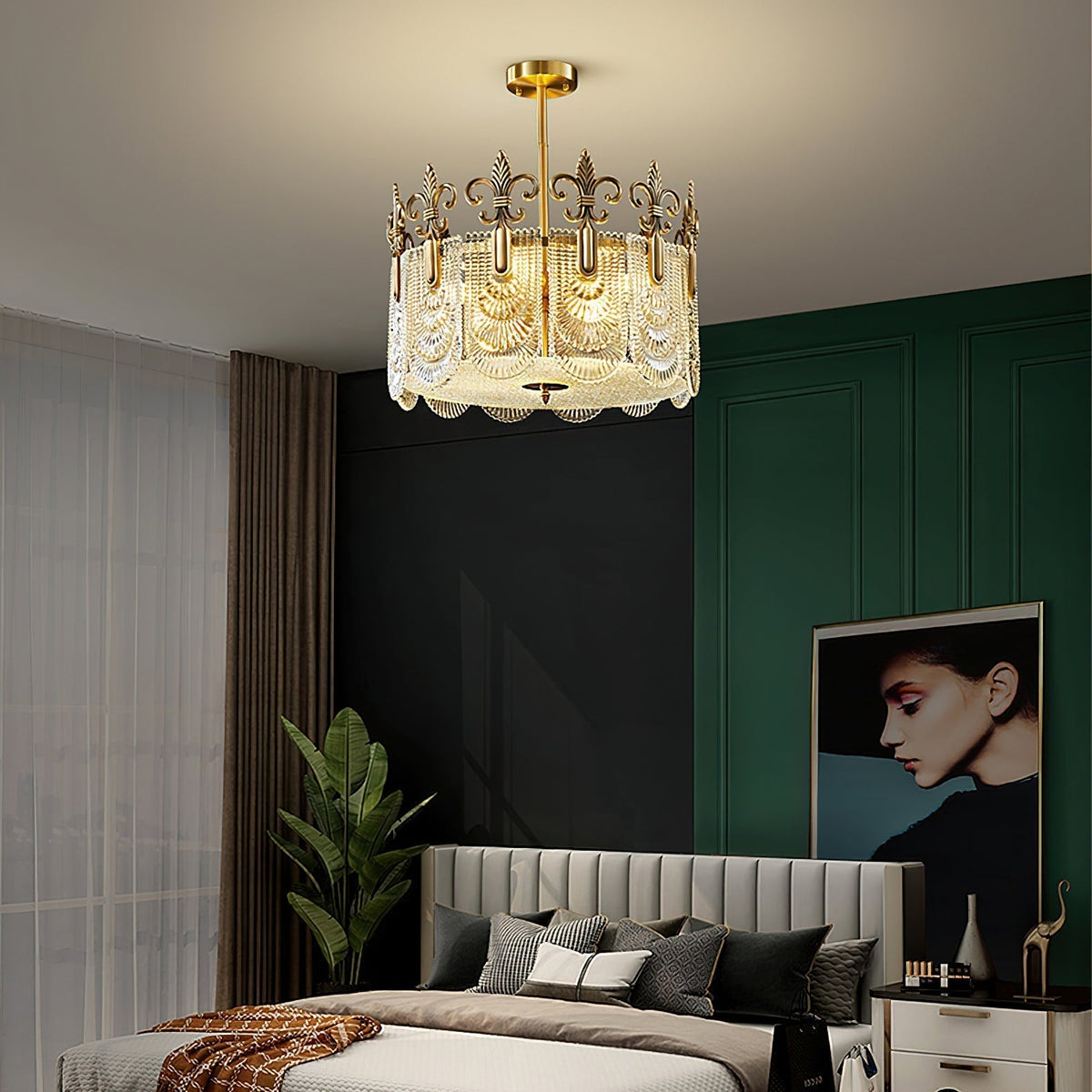 Cashaor Lustre Cristal Laiton Luxe Postmoderne