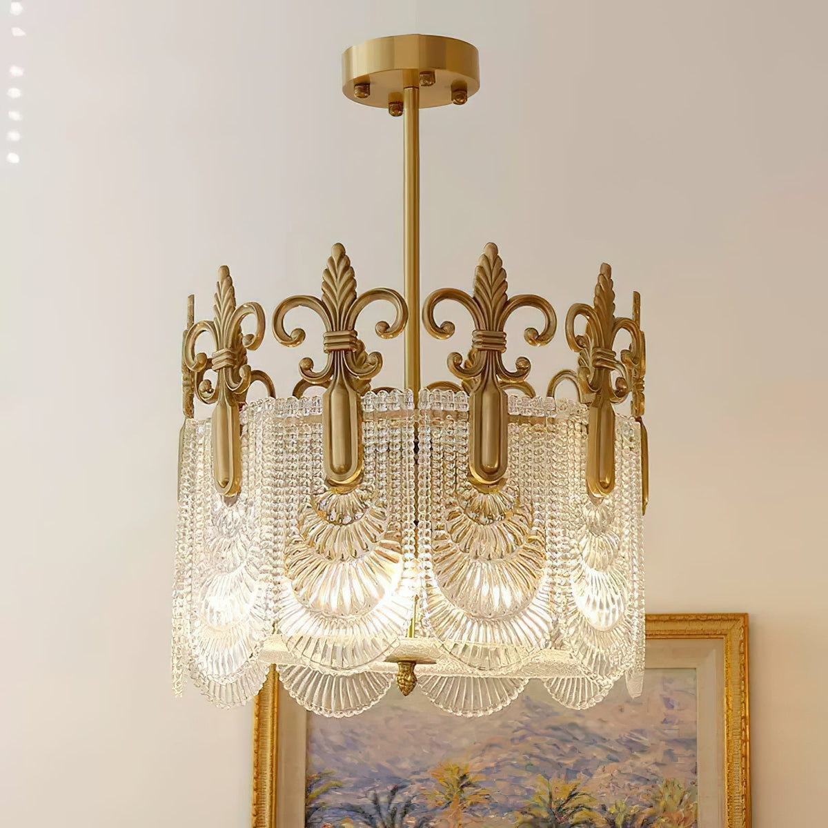 Cashaor Lustre Cristal Laiton Luxe Postmoderne