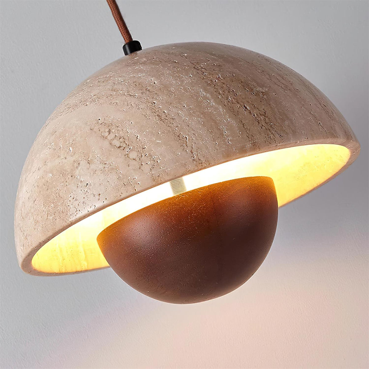 Ritta Suspension en Travertin et Bois