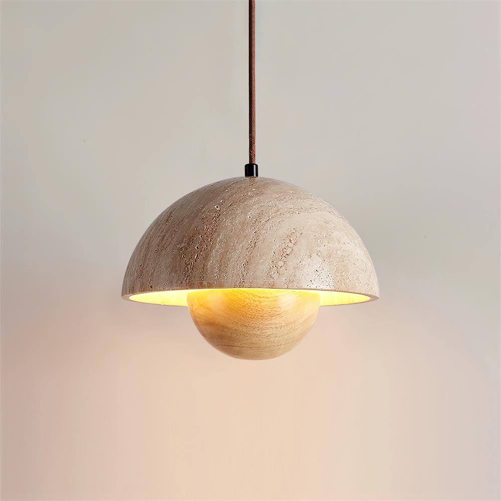 Ritta Suspension en Travertin et Bois