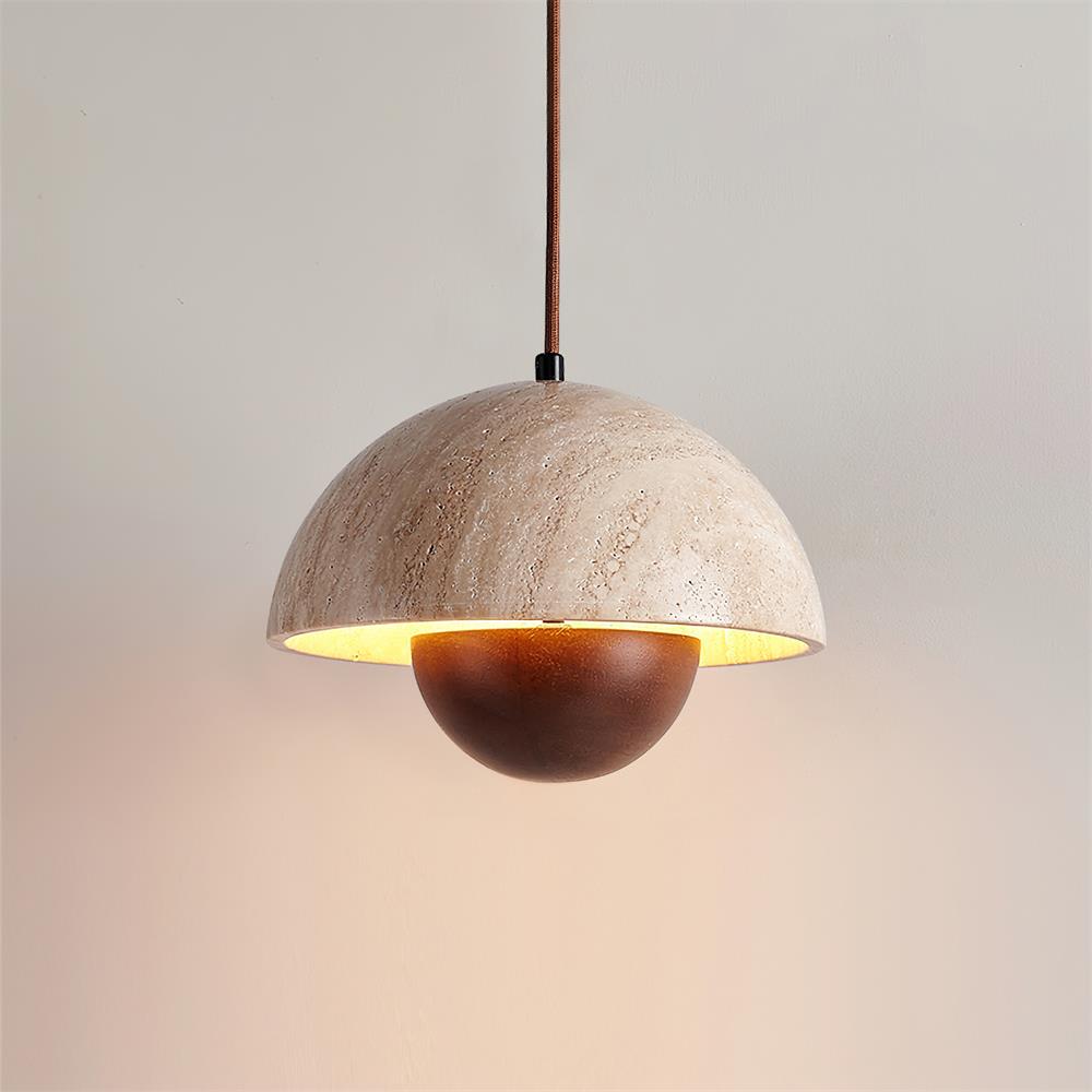Ritta Suspension en Travertin et Bois