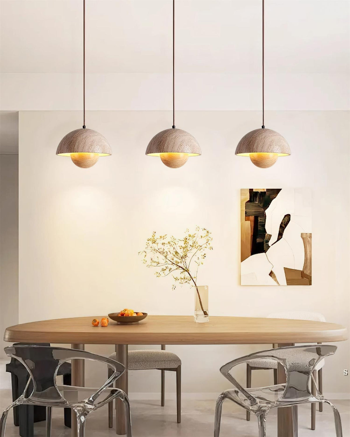Ritta Suspension en Travertin et Bois