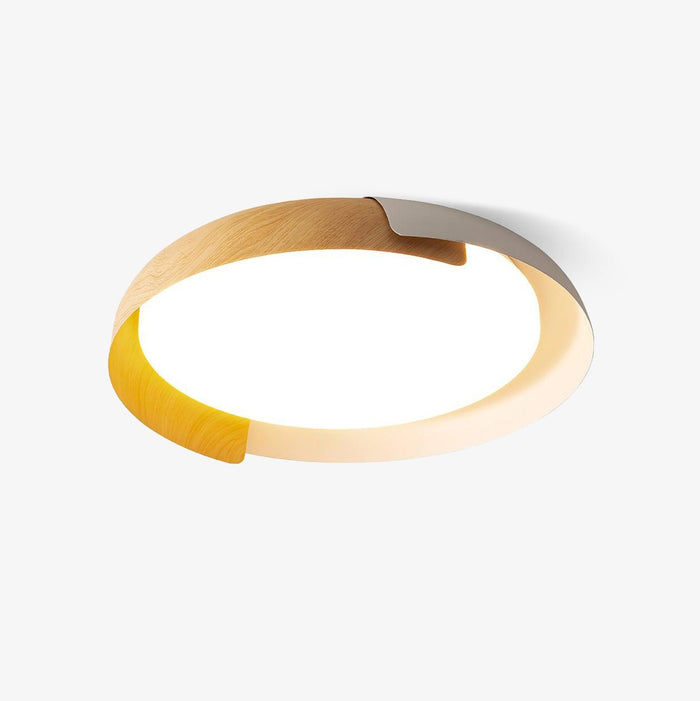 Solara Plafonnier Rond Acrylique Bois Doux Minimaliste