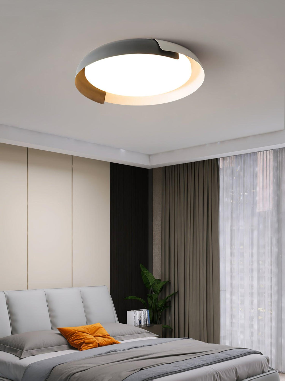 Solara Plafonnier Rond Acrylique Bois Doux Minimaliste