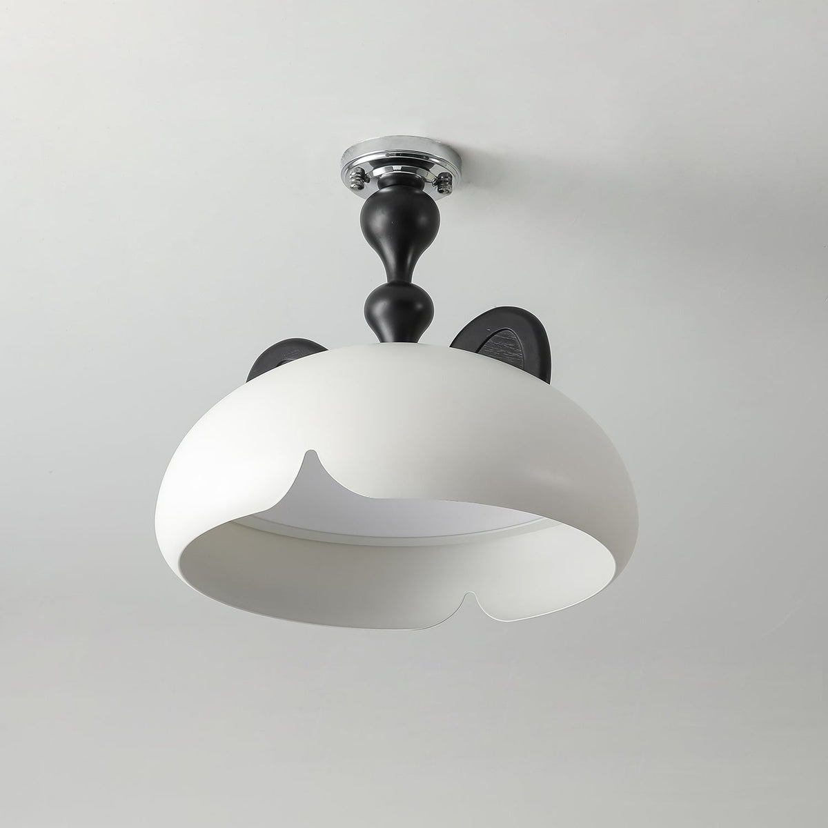 Cat Plafonnier Dôme Brillant Oreilles en Bois