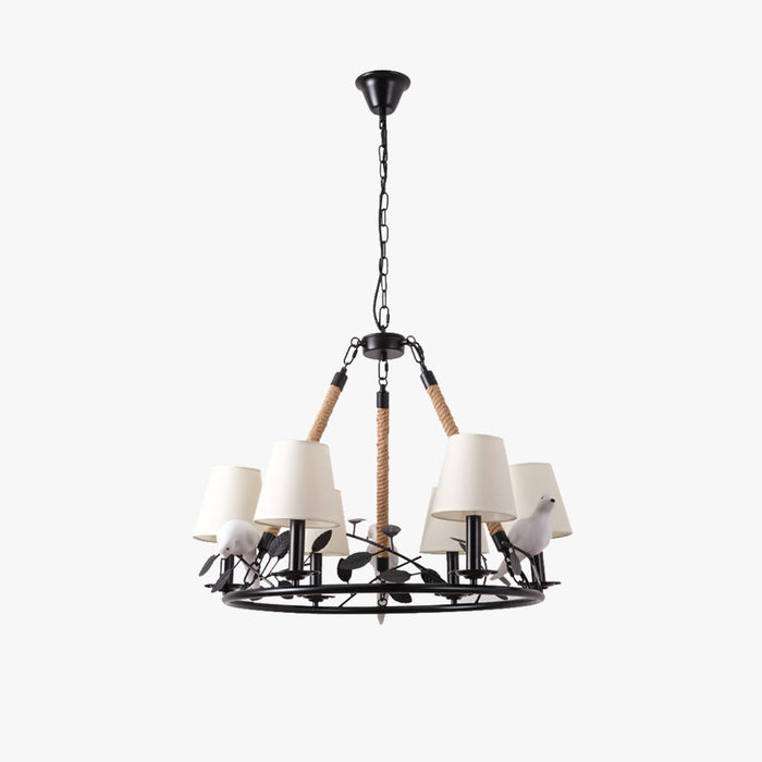 Epoch Vintage LED Lustre Noir Métal Tissu Salon/Chambre À Coucher