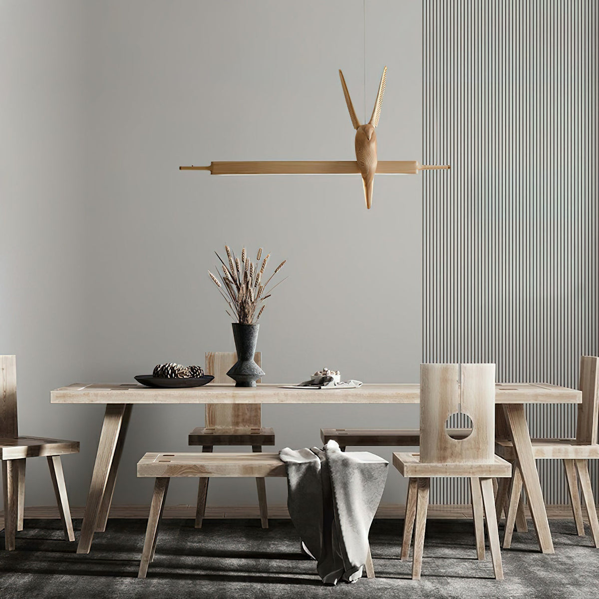Varinisra Sculptural Oak Pendant Light