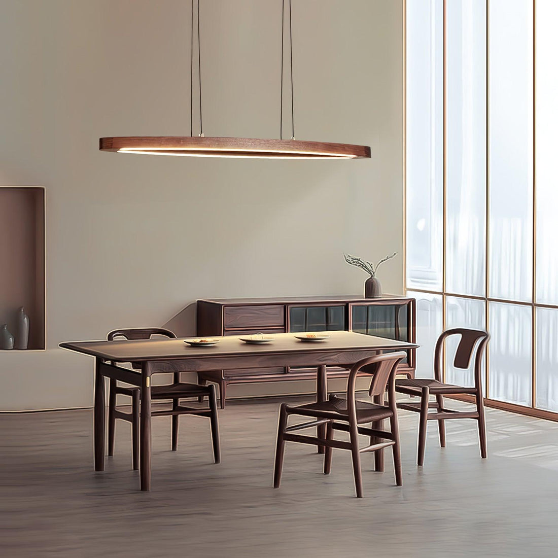 Zentan Lampe suspendue minimaliste en bois