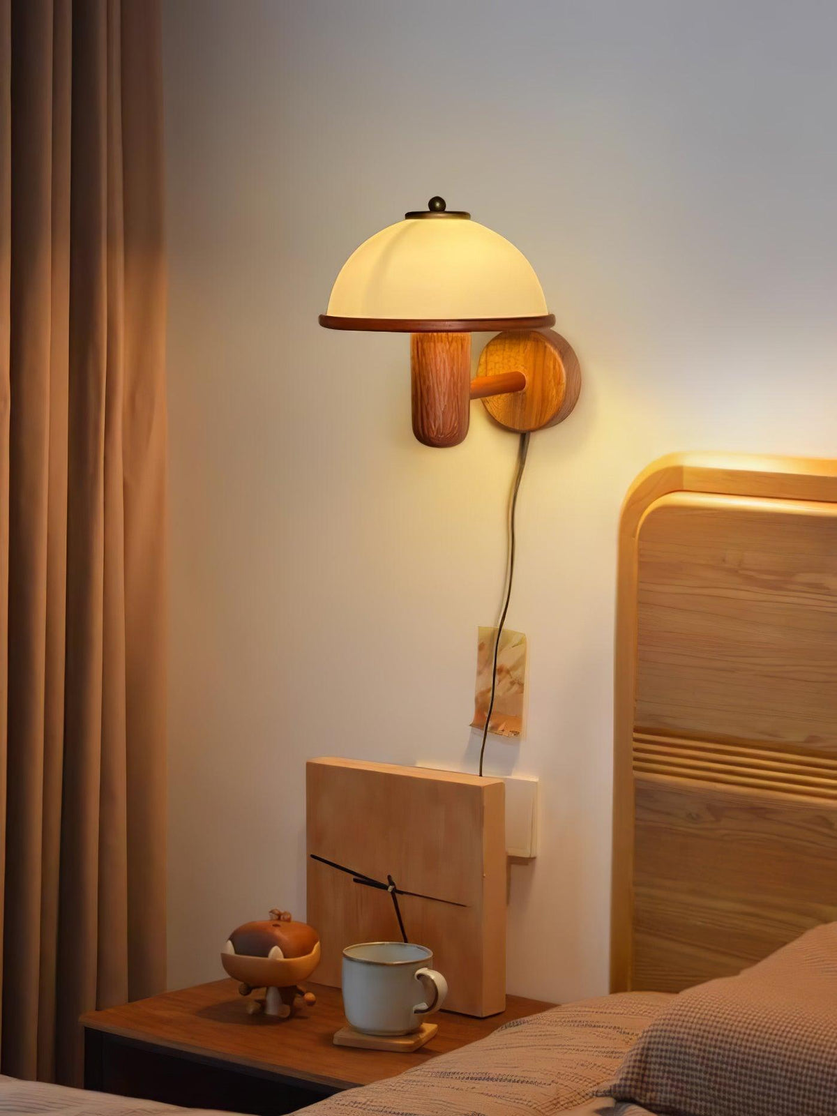 Lustra Wall Lamp Mushroom Wood