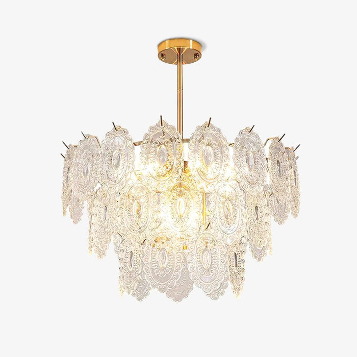 Lustra Lustre Vague en Verre et Fer Forgé Élégant