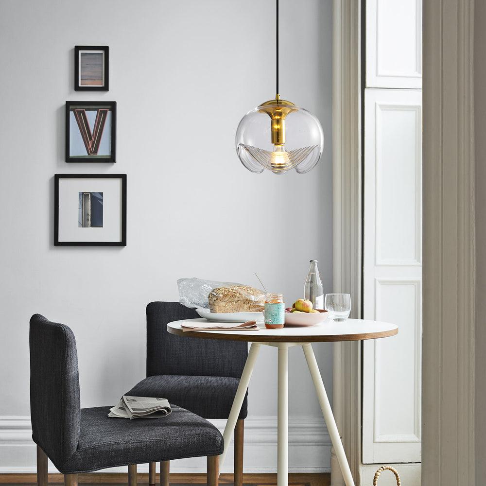 Solara Suspension en Verre Vague Mid-Century Vintage