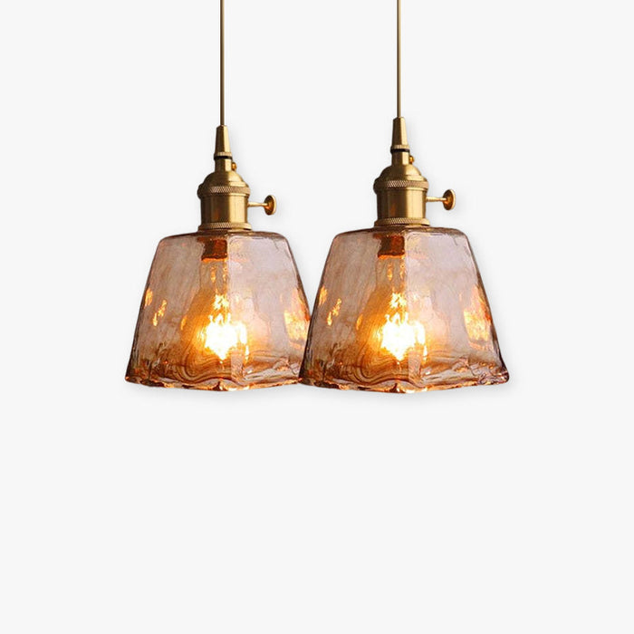 Zina Suspension Géométrique Vintage Verre. Laiton. Salon