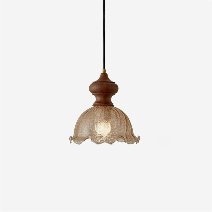 Weiana Suspension Verre Ondulé Coquillage Vintage