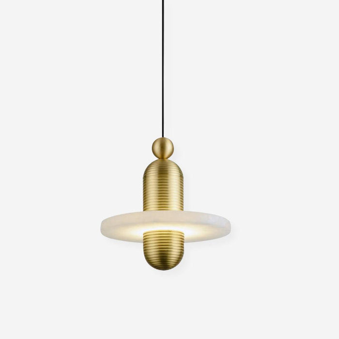 Goose Suspension en Alabastre Blanc et Cuivre