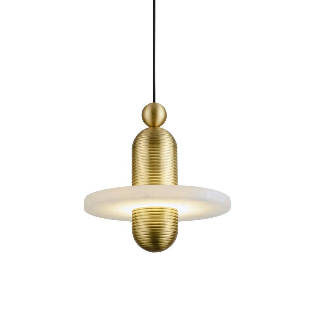 Goose Suspension en Alabastre Blanc et Cuivre