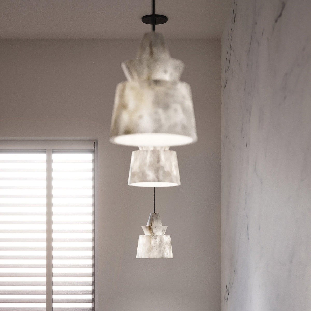 Curineth Suspension Minimaliste en Albâtre