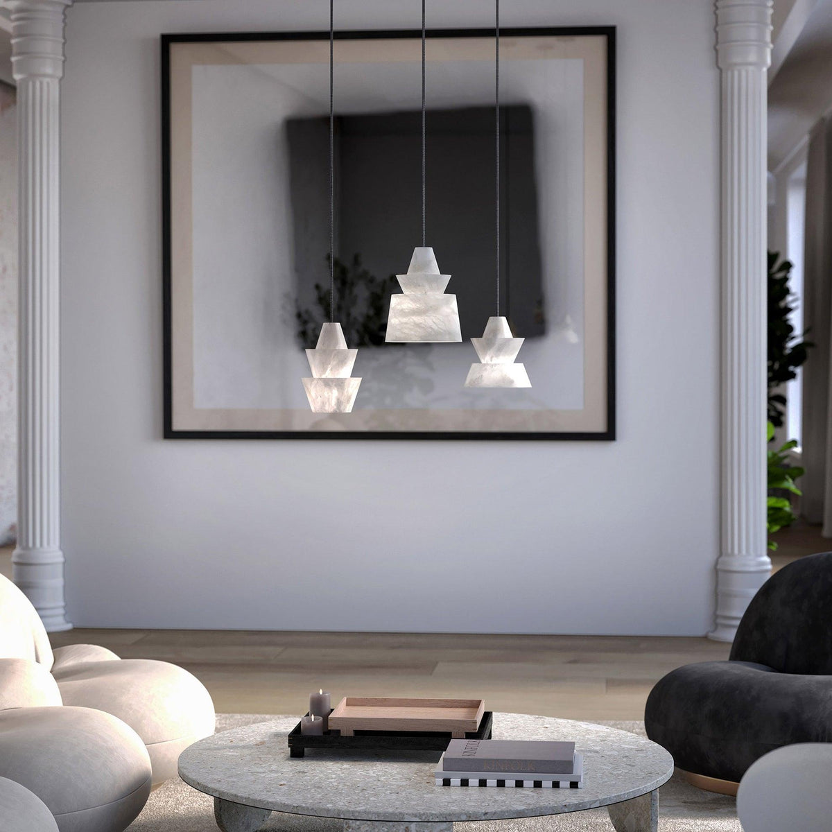 Curineth Suspension Minimaliste en Albâtre