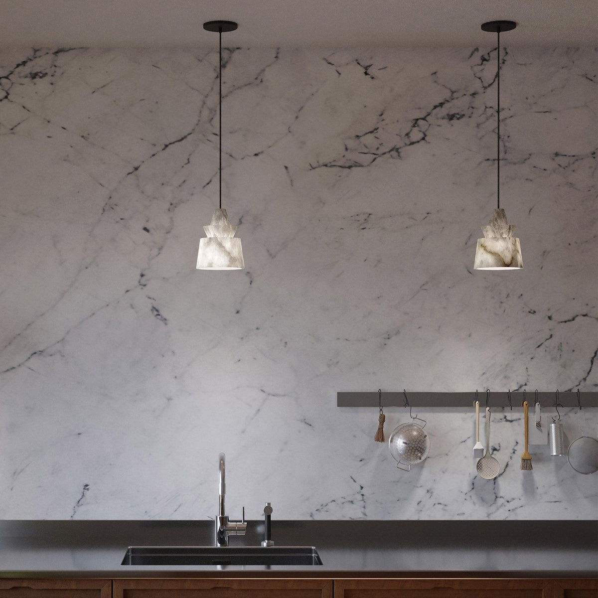 Curineth Suspension Minimaliste en Albâtre
