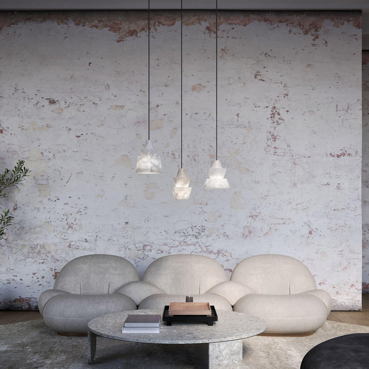 Curineth Suspension Minimaliste en Albâtre