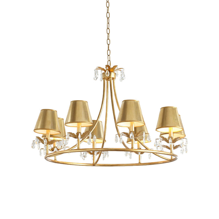 Ivsilan Lustre Cristal Laiton Industriel Vintage