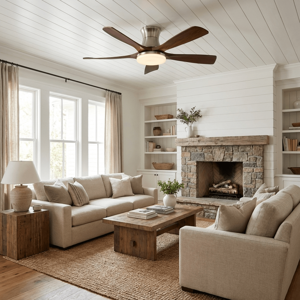 Ventilateur de plafond Hudson à 5 pales avec lumière