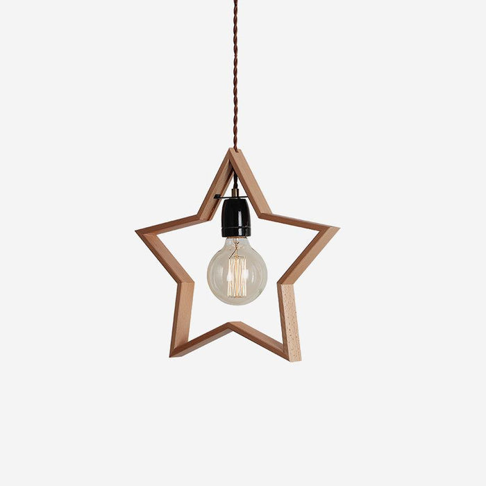 Luna Suspension Vintage Étoile en Bois