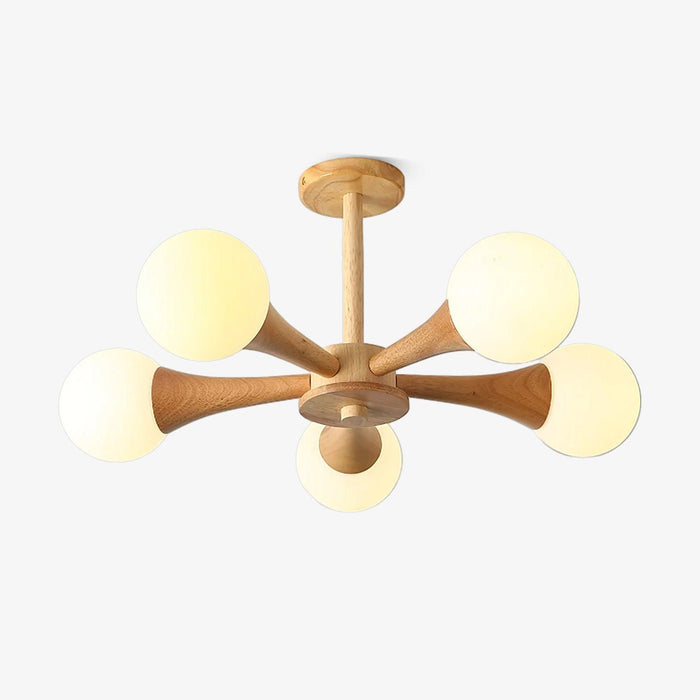 Lustra Lustre Globe en Bois Rétro