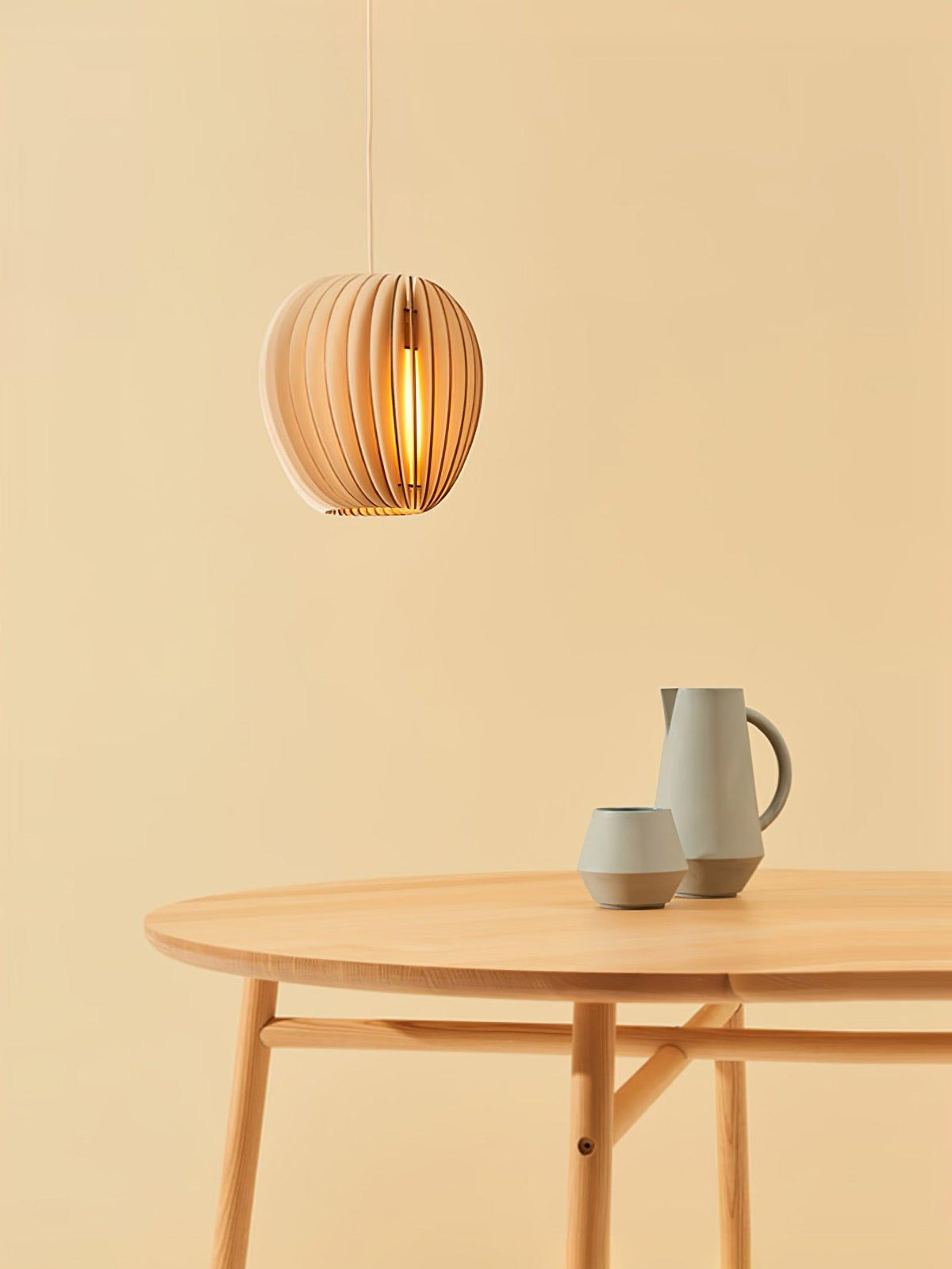Vovene Élégance Unique Sphère Bois Suspension