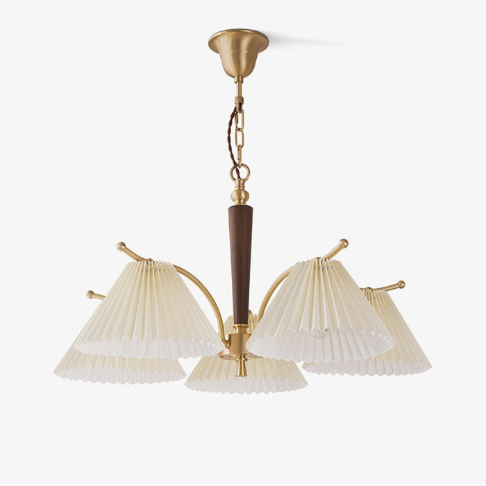 Lustra Lustre en Laiton Abat-jour Plissé Classique