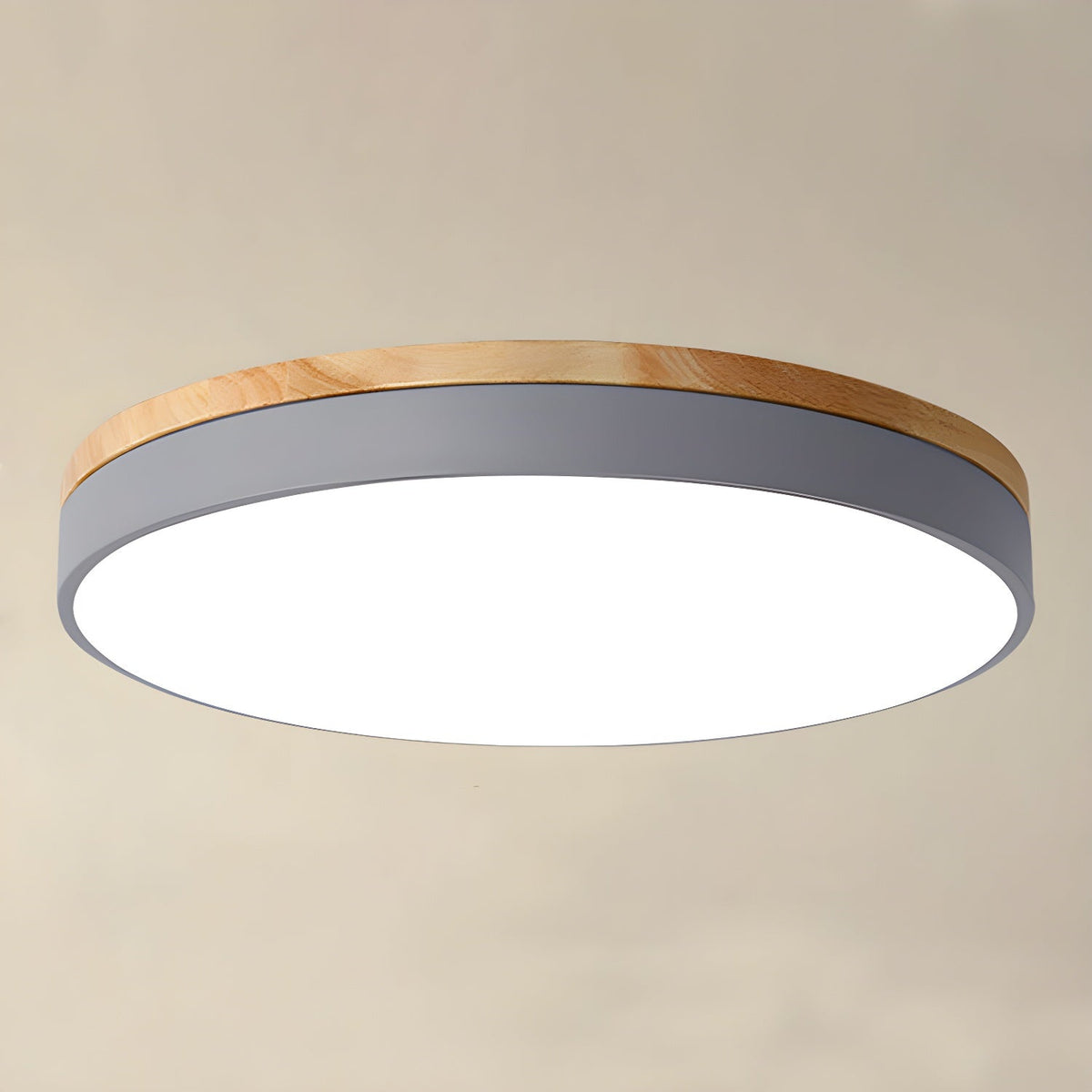 Solara Lampe Plafonnier Circulaire en Bois Moderne Minimaliste