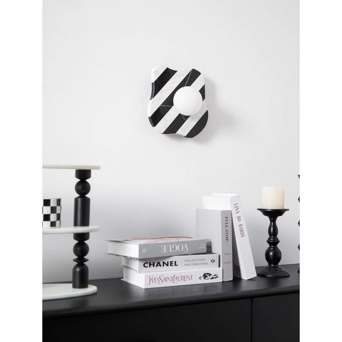 Curinis Applique Murale Marbre Zebra Verre