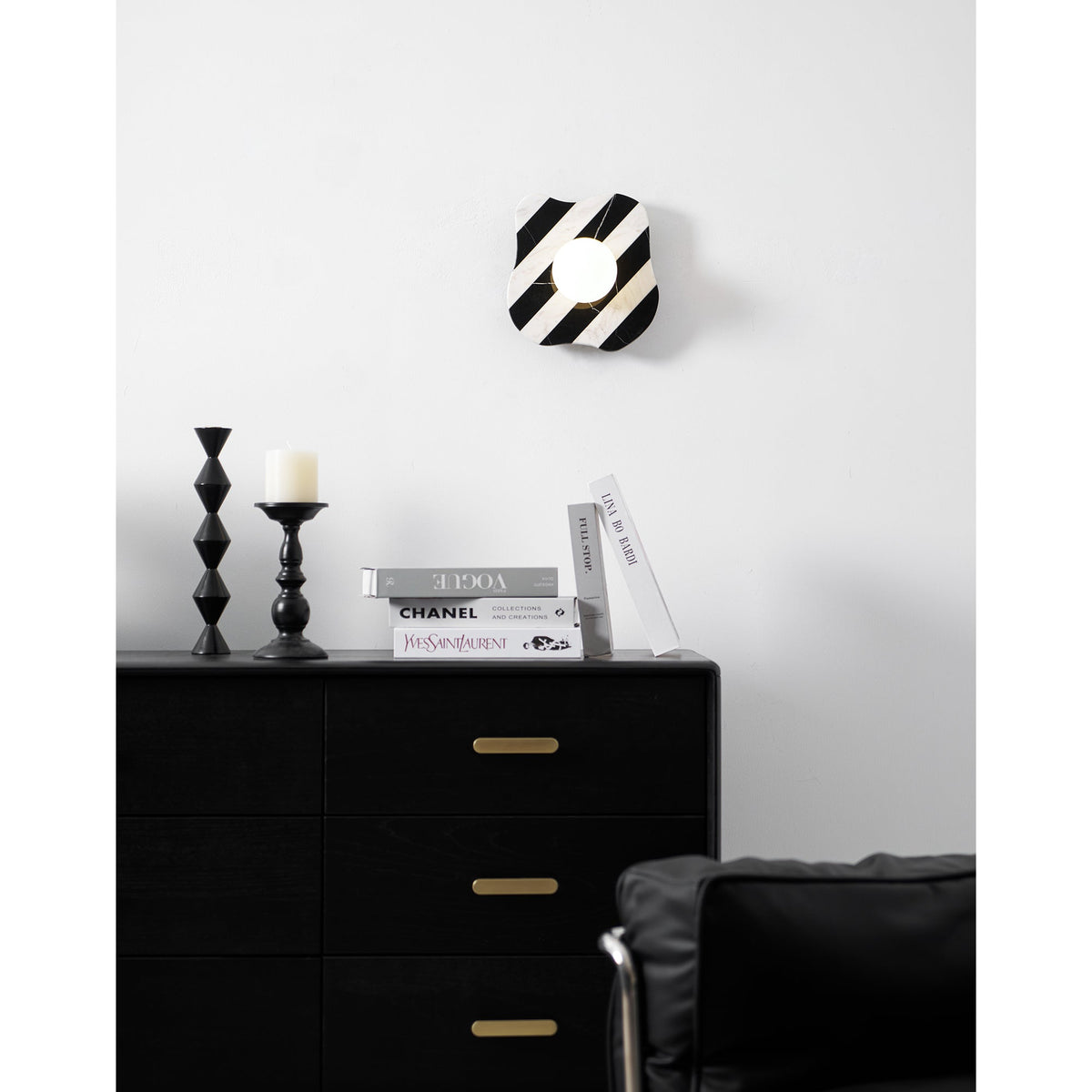 Curinis Applique Murale Marbre Zebra Verre