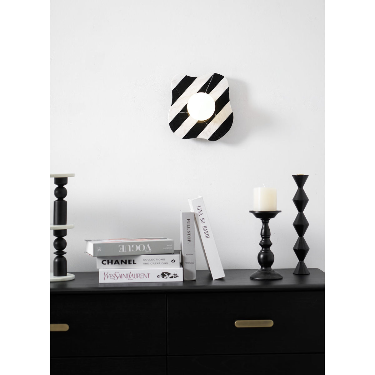 Curinis Applique Murale Marbre Zebra Verre