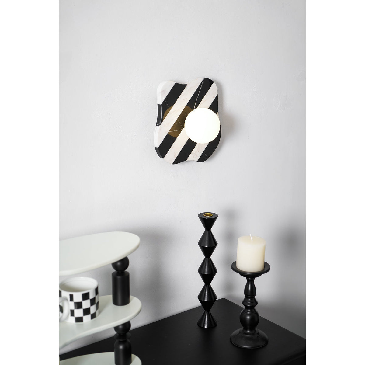 Curinis Applique Murale Marbre Zebra Verre