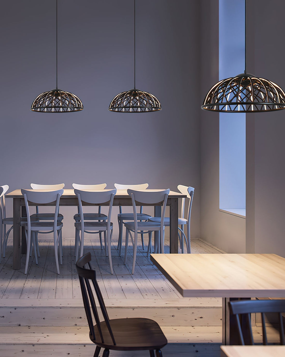 Zeela Suspension Minimaliste Bois et Verre