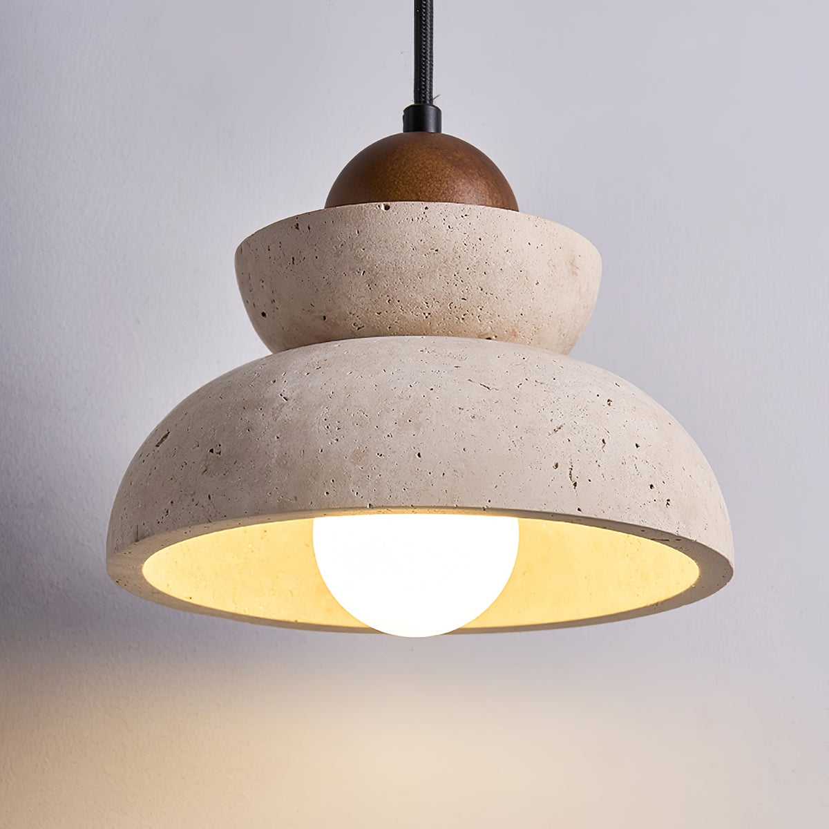 Zophaos Étagé-Cloche Travertin Pendentif Lumière
