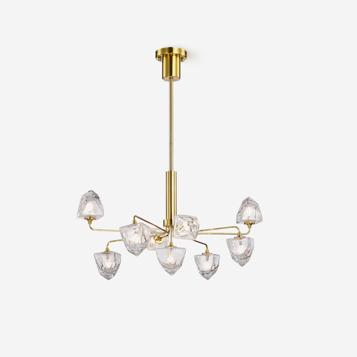 Zevin Lustre Abat-jours en Verre Facetté Bras en Laiton Artisanal